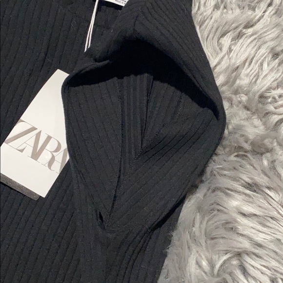 Zara Ribbed Shoulder Pad Dress - Picture 8 of 11